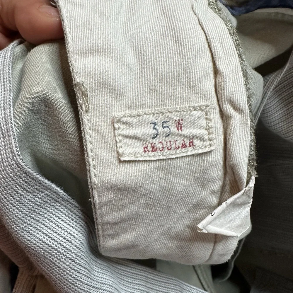 J Crew‎ Broken In Regular Fit Chino Khaki Shorts Men 35W Solid Beige Flat Front